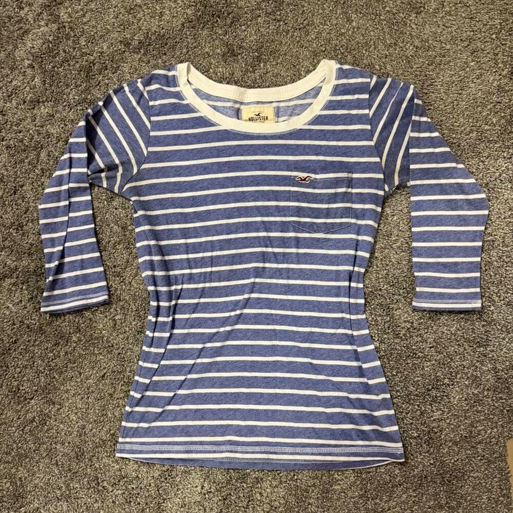 Hollister-co Women's striped quarter sleeve shirt
